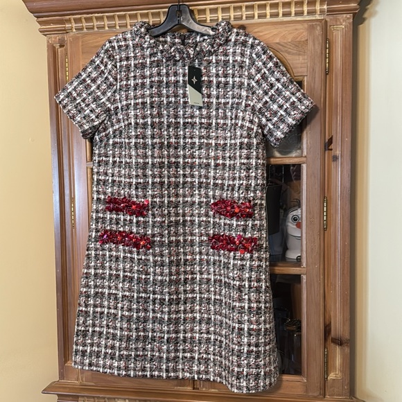 Tuckernuck Tweed Mini Dress - Red, Black, White - Picture 6 of 12